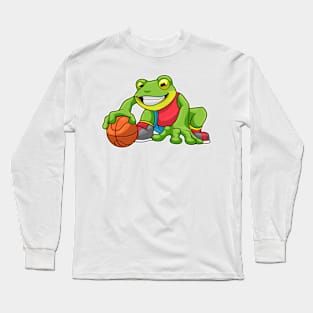 Frog at Sports with Basketball Long Sleeve T-Shirt